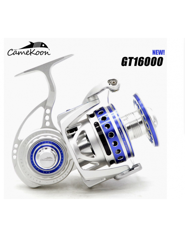 CAMEKOON Saltwater Resistance Spinning Reel 30KG Max Drag Power Powerful Deep Sea Big Game Aluminum Alloy Fishing Coil GT16000