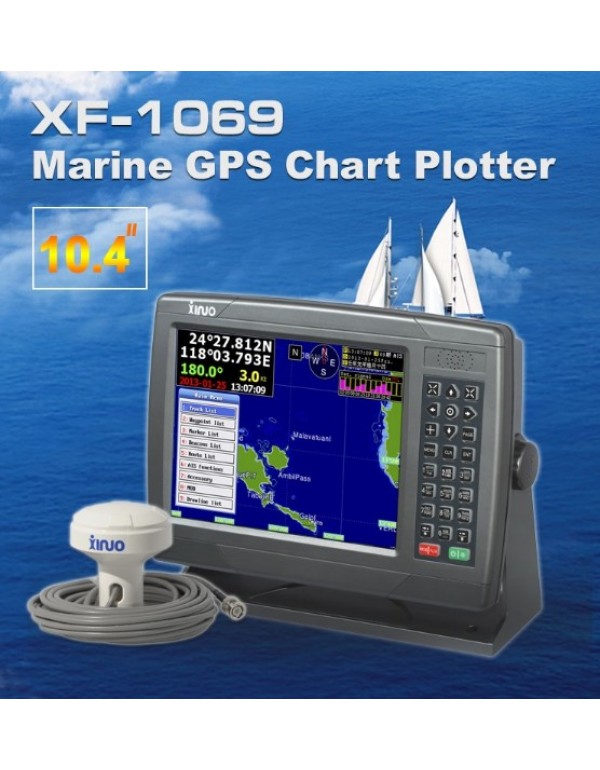 XINUO 10.4 Inch Marine GPS Chart Plotter Support C...