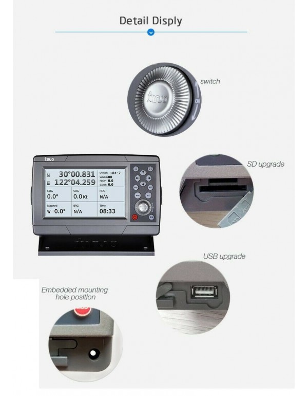 XINUO 7" TFT LCD AIS Class B Marie GPS with Chart Plotter Support C map HM-5907
